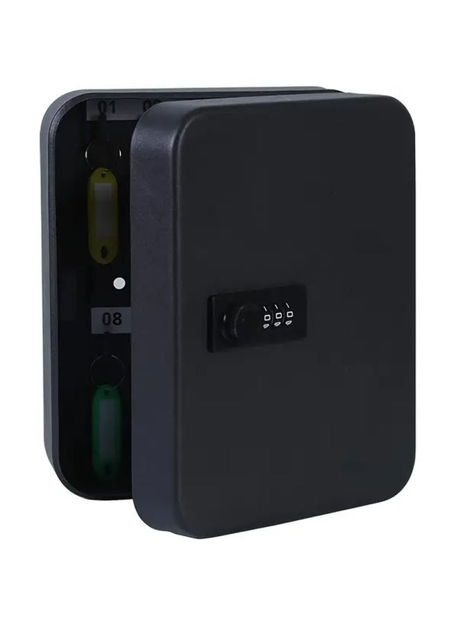 Black Key Box with 20 Keys PIN Code Dial Wall Mount for Home and Office - Image 1